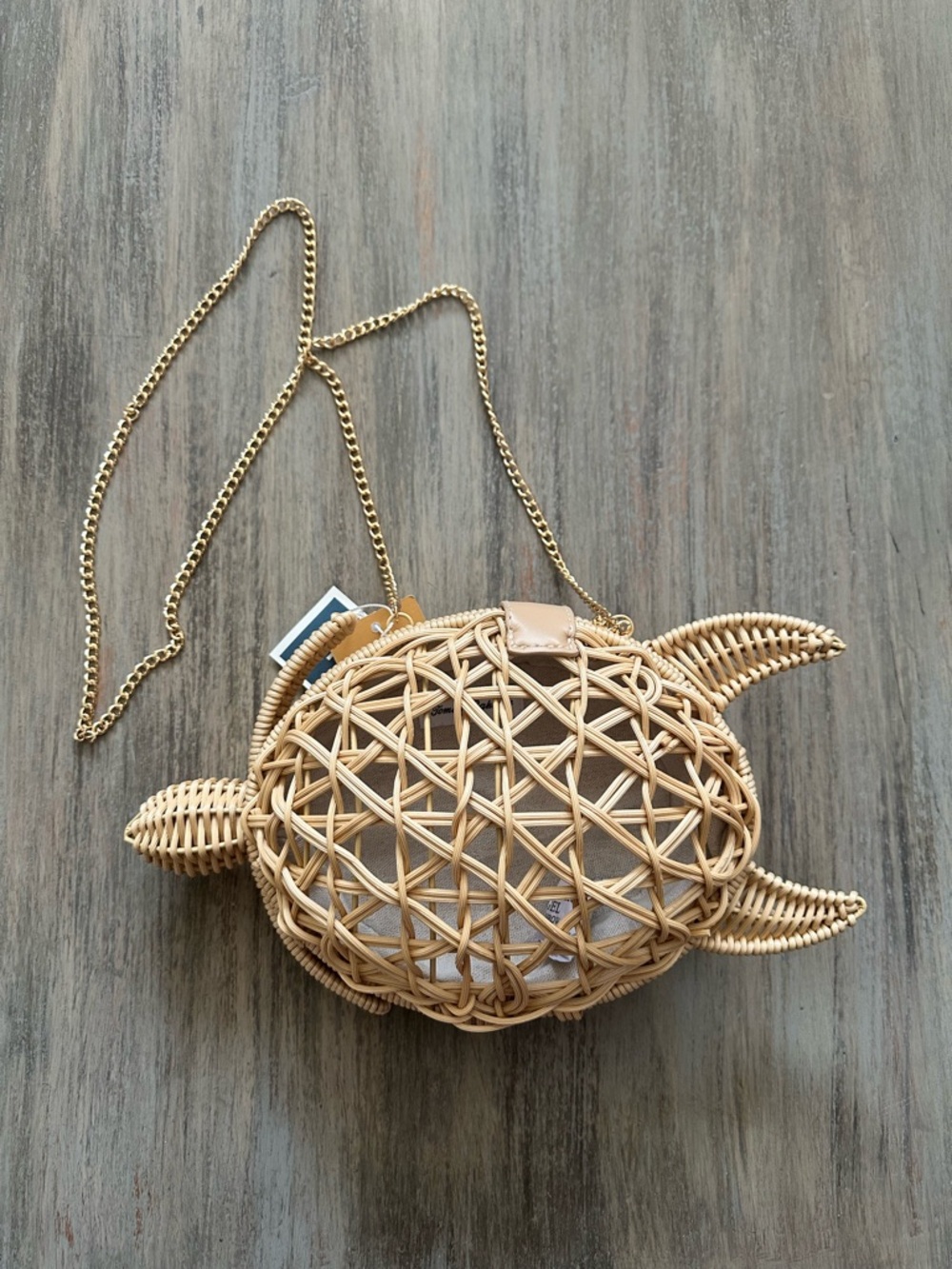 Tommy Bahama Woven Turtle Crossbody with Gold Chain